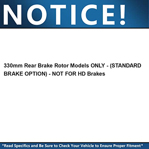 Image of Detroit Axle - Rear Brake Kit for 2011-2019 Ford Explorer 2010-2019 Taurus | 2009-2019 Flex 09-12 Lincoln MKS 11-12 Edge MKX, Drilled & Slotted Brake Rotors Ceramic Brake Pads: 12.99 inch inch Rotor