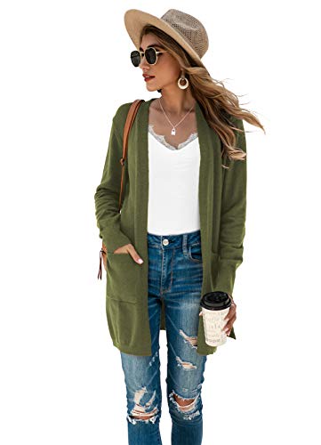 Image of TASAMO Cardigan Sweaters for Women Long Sleeve Open Front Casual Knit Fall Coat Oversized Soft Outwear with Pockets