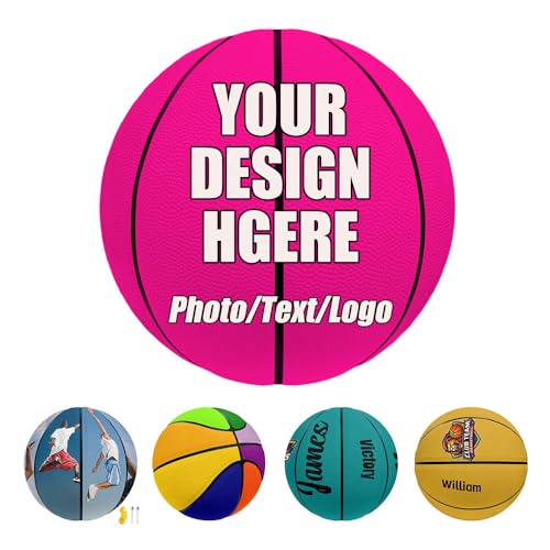 Personalized Photo Logo Basketball, Size 7, Indoor/Outdoor