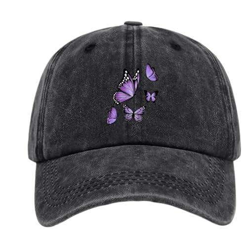 Casquette de baseball unisexe style vintage imprimé papillon ajustable