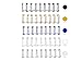 Rayson WR32127M Wire Binding Spines, Multicolor, 3:1 Pitch Double Loop Binding Wires 1/2 Inch, 32-Loop Wire Ring Pack of 100 with Black, Gold, Blue, White, Silver