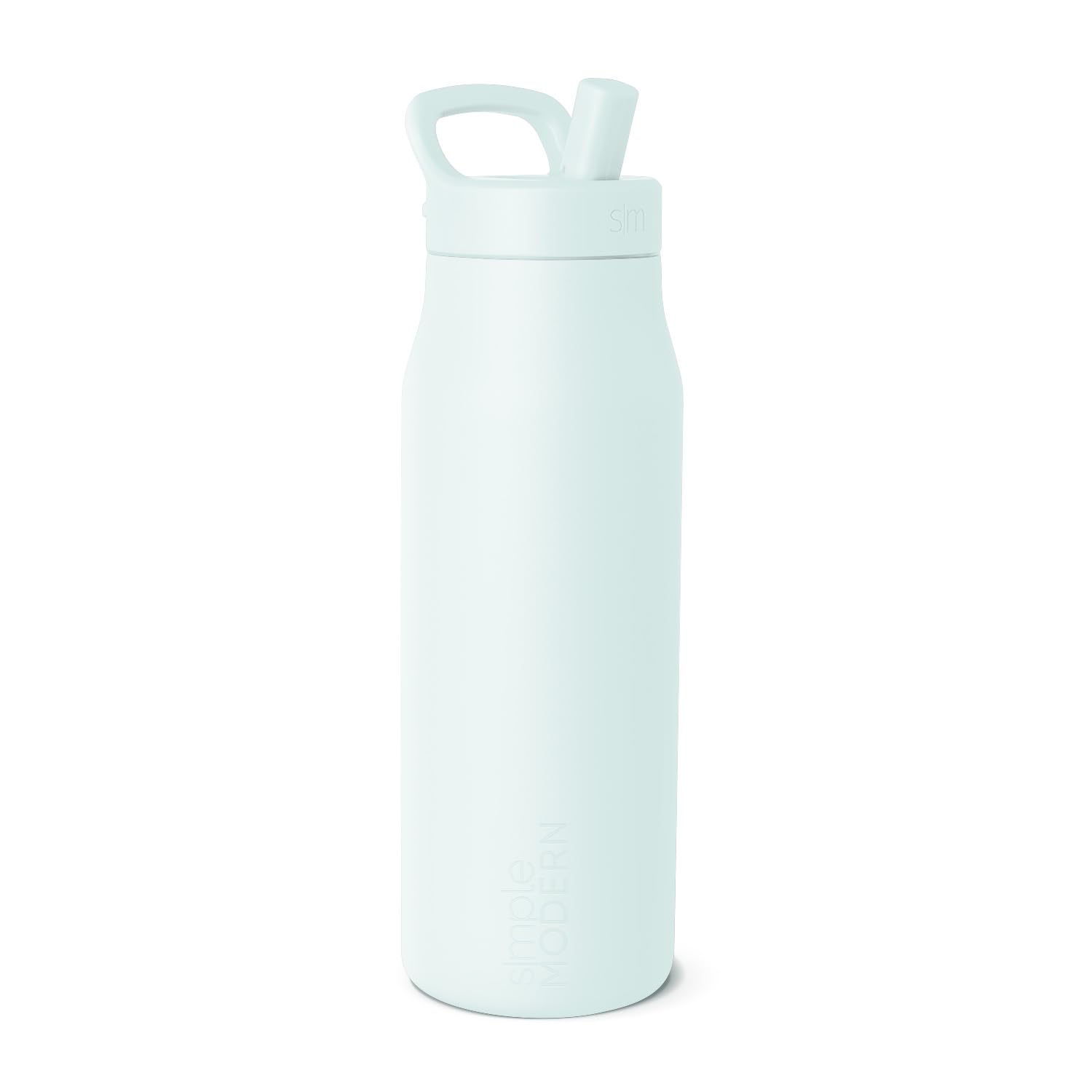 Simple Modern Water Bottle with Push Button Straw Lid | Ceramic-Lined Insulated Stainless Steel | Travel Water Bottles for Gym & Sports | Leak Proof | Mesa Signature Collection | 34oz, Arctic Blue