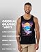 INTO THE AM Meta Beach Graphic Tank Tops for Men - Mens Summer Sleeveless Muscle Beach Fashion Men's Tanks (Black, Large)