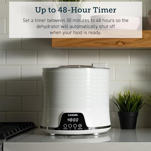 COSORI Food Dehydrator Machine for Jerky, 5 Trays with 165°F Temperature Control and 48H Timer, 350W Dryer for Fruit, Herbs, Meat, Veggies and Dog Treats, 50-Recipes Book Included