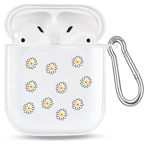 Case For Airpod Case 2Nd Generation,Aesthetic Daisy Airpod Case 1St Generation,Cute Airpods Case,Clear Kawaii Airpod Case Cute Cover With Keychain For Women Girls (Daisy 1St/2Nd Case) #TOP25