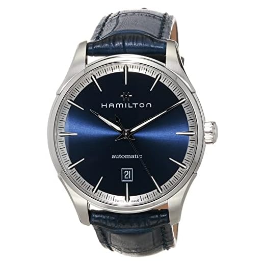 Hamilton Watch Jazzmaster Reloj automático suizo de 40 mm, esfera azul, correa de cuero azul (Modelo: H32475640), Azul, Classic
