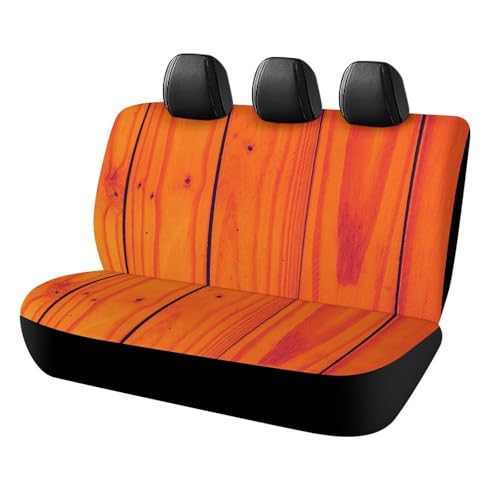 Housses de siège arrière de voiture élastiques universelles motif grain de bois