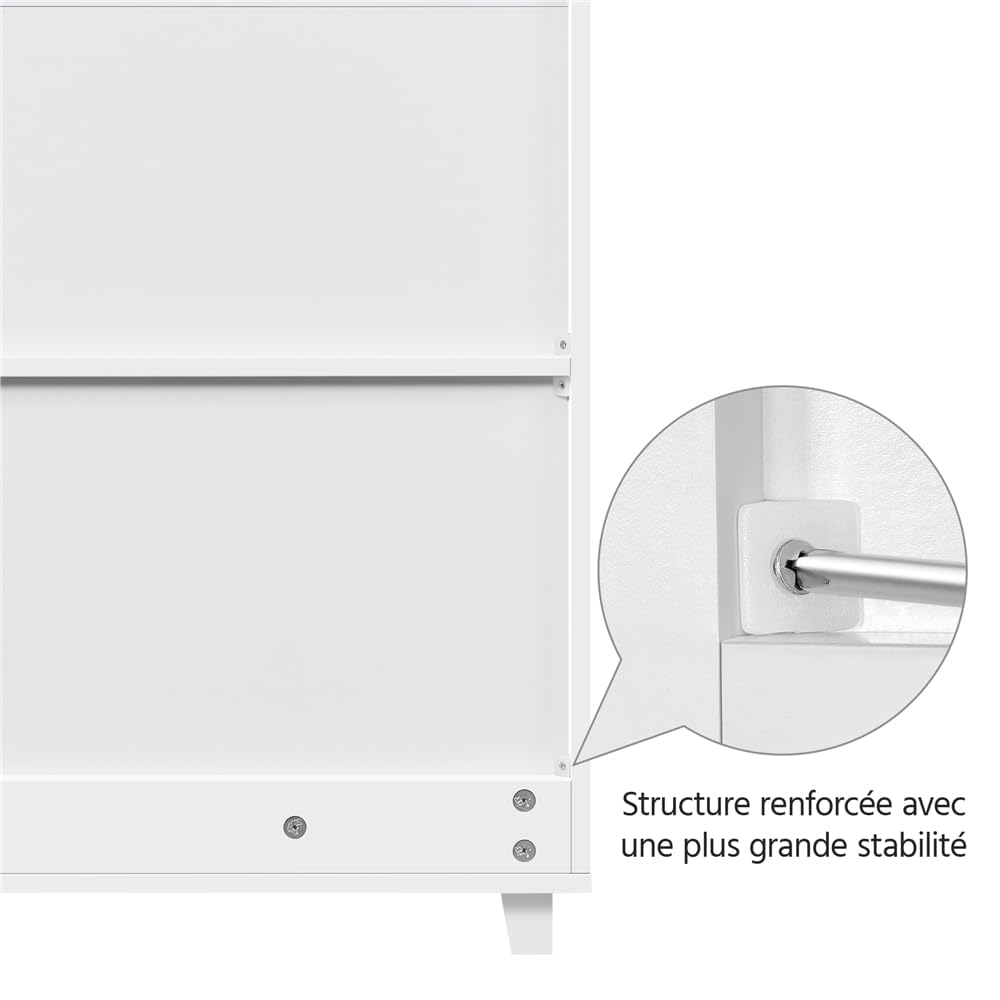Yaheetech Mueble Zapatero de 2 Puertas Armario de 4 Niveles para Zapatos Mueble Auxiliar con Cajón y Estantes Ajustables para Entrada de Salón 78 x 37 x 86 cm Blanco