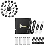 DIFFWAY 2 Types, 4 Pairs of No Tie Shoelaces for Sneakers with 16 Pcs Cord Locks and 16 Pcs End Clip