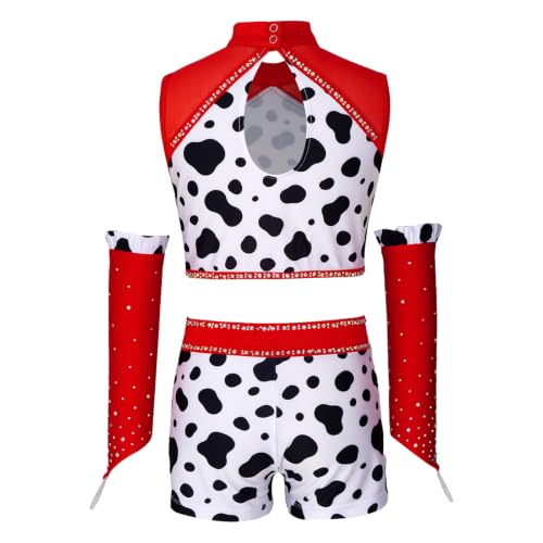 Ensemble motif vache pour danse jazz avec manches de bras amovibles - 4