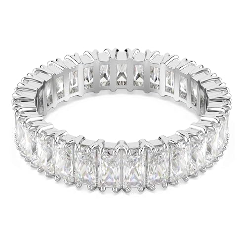 Bague Swarovski Matrix taille baguette le cadeau idéal en finition argentée blanche