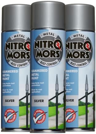 Nitromors Hammered Finish Metal Paint - White 500ml Aerosol | Protection Against Rust and Corrosion | Superior Coverage |NOW500