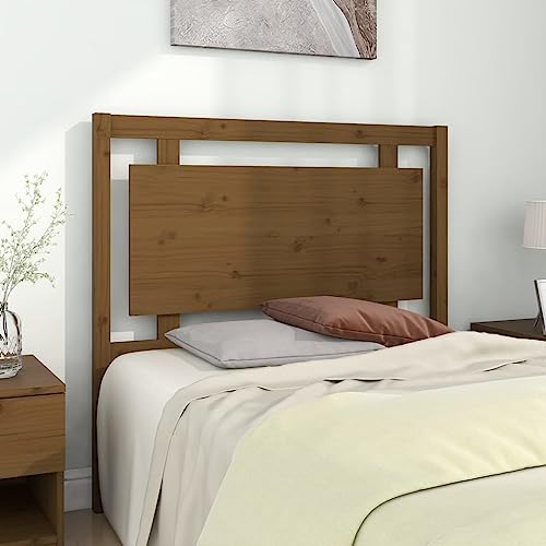 CFODOJ Cabecero de cama para hogar y jardín, color marrón, 105,5 x 4 x 100 cm, madera de pino maciza