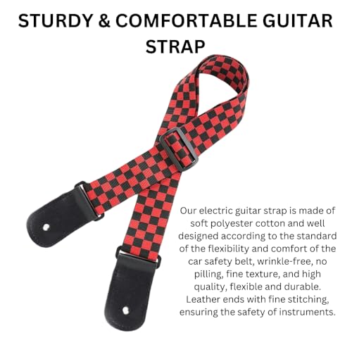 Image of DEVICE OF URBAN INFOTECH Guitar Strap Belt for Acoustic & Electric Guitar Adjustable Buckle Guitar Strap Modern Design Guitar Belt For Acoustic /Bass /Electric Guitars