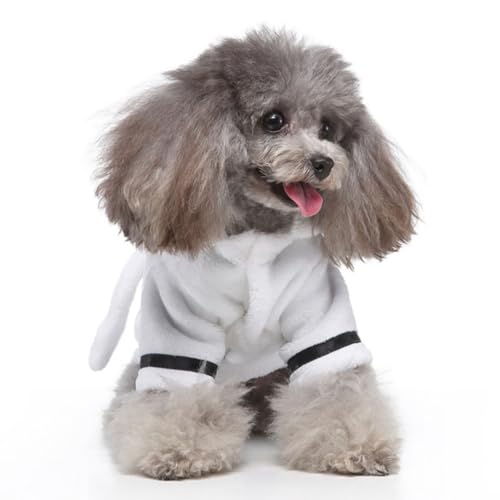 Bata comoda para perros en el interior albornoz de poliester VICASKY blanco 6