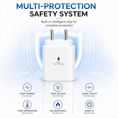 Image of Samsung 25W Type C Super-Fast PD Charging Adapter Compatible with Galaxy A57|A55|A16|A37| A56|A06|M07|M17|M36|M35|M16|M06|M07|M17e|M05|M56|F36|F06|F05|F56| 25watt USB C Fast Adaptor Charge, White