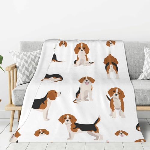 LfearTesa Jeté de canapé et de Fauteuil, Couvre-Lits, Couverture de Voyage, couvertures pour canapés-Lits, Motif Chien Beagle Mignon,40x30