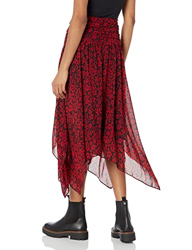 KARL LAGERFELD Women's Asymetrical Hem Chiffon Skirt2