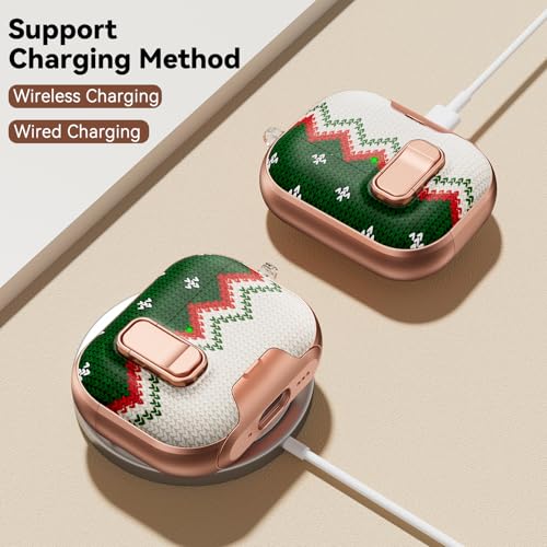 Image of for AirPods Pro 3 Case 2025 with Safety Lock-Green Checkered | As Phone Stand, for Women Girly, with Keychain & Cleaner Kit,Two-Piece Design,Support Wireless Charging,Clear TPU+PC Material