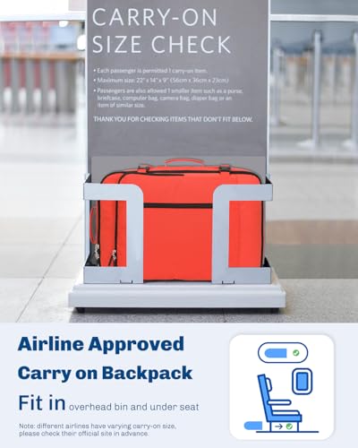 Image of Hynes Eagle Carry on Backpack 38L Large Travel Backpack for Women Flight Approved Weekender Bag Laptop Backpack Men 15 inches Orange