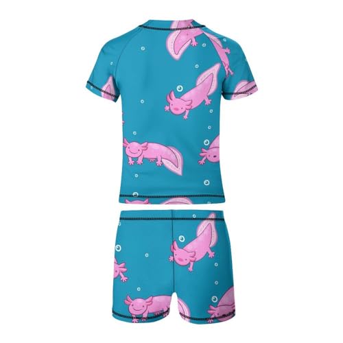 Cute Axolotl and BubblesChildren's Swimsuits Boys Two Piece Suit9-11Y（140cm）3