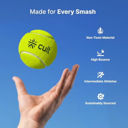 Image of CULT Tennis Cricket Balls Green - Pack of 6 Practice & Training Balls for Men, Women & Kids Durable Rubber Core, Soft Felt Cover, High Bounce, All-Court Use