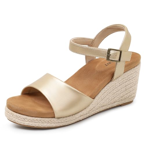 Image of Comfortable Women's Platform Espadrille Sandals Dressy Wedge Shoes Summer