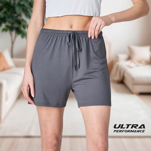 Image of Ultra Performance 3 Pack Womens Boxer Shorts Soft Pajama Sleep Lounge Short | 95% polyester, 5% spandex; moisture-wicking; ideal for sleeping, lounging, casual wear, pajama pj shorts, Yummy shorts women