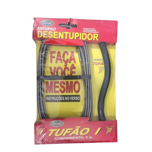 DESENTUPIDOR DE CANOS PROFISSIONAL COM MOLA ROTATIVA 5M PIAS, VASO SANITÁRIO E CALHAS