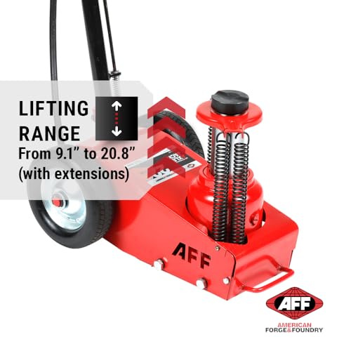 Image of AFF 22 Ton Axle Jack - Single Stage Air Assist Hydraulic Truck Jack with 3 Piece Extension Kit