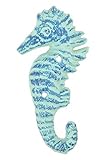 Cast Iron Wall Hook Blue Seahorse Design 5.5