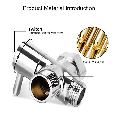 Somdarhk Bidet T Adapter With Shut-Off Valve, Metal T Valve Adapter For Bidet 7/8" 16/15"1/2" 3-Way Tee Connector, Bidet Valve For Toilet Bidet Sprayer #TOP4