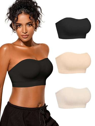Image of Strapless Bras for Women Bandeau Wireless Tube Top Bralette - S-XL