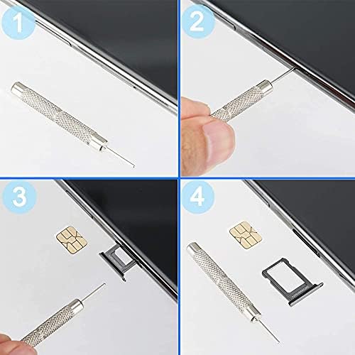 MMOBIEL 8 Pcs SIM Card Removal Tool Set for Smartphones 6 x Ejector Tool - 2 x Cleaning Cloth