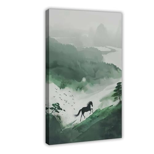 Tableau cheval pour salon et chambre : toile murale de 40x60 cm pour sublimer votre intérieur
