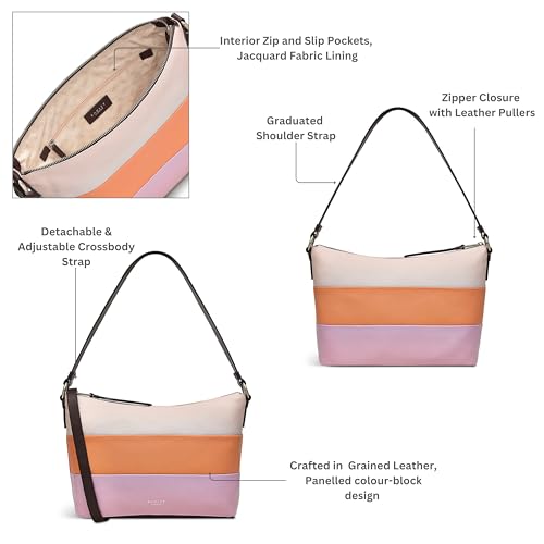 RADLEY London Lyme Terrace Stripe Women’s Medium Leather Shoulder Bag, Clay Pink3