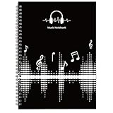 MAXCURY Blank Sheet Music Composition Manuscript Staff Paper Art Music Notebook Black 100 Pages 26x19cm (DJ)