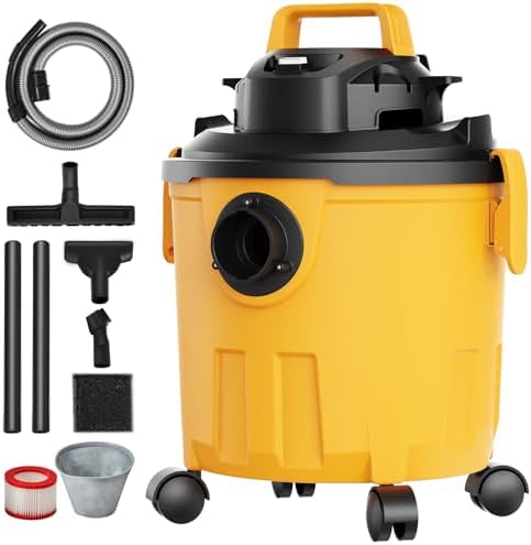 5-Gallon Wet and Dry Vacuum Cleaner, 6 Peak HP Suction Power, Multi-Functional Design with Blower Feature, Includes 2-in-1 Crevice Tool, Ideal for Cleaning Carpets, Pet Hair, and Cars — view 8