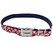 Coastal - Ribbon - Adjustable Dog Collar with Metal Buckle, Red with Paws, 5/8