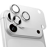 Woxuyee カメラフイルム iPhone 17 Pro用 カメラ保護 全面保護 9H強化ガラス アルミ合金 アイフォン17 Pro レンズカバー 耐衝撃 フラッシュ干渉なし 黒縁取り 超高透過率 いphone17pro カメラカバー プロテクター 傷に強い シルバー