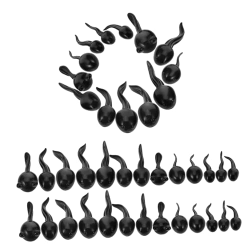 minkissy 39pcs Micro Landscape Tadpoles Miniature Figures Miniature Marine Animal Figurines Small Frogs Statue Pond Decorations Aquarium Decorations Aquarium Ornaments Black Resin