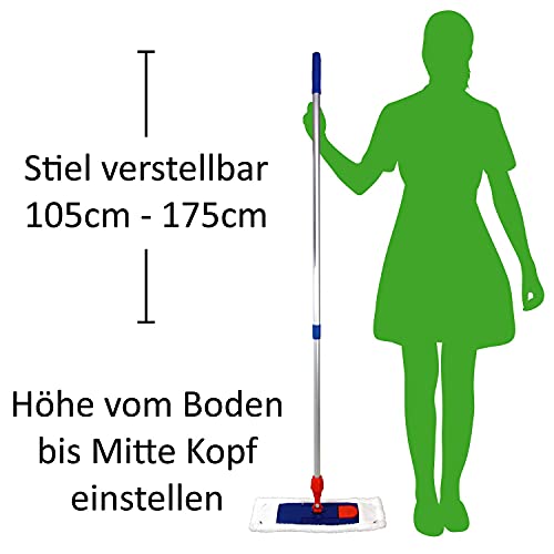 Sonty 1 Stück Wischmopp Set 40cm, Klapphalter Magnet, Mopstange Alu, Microfaser Mopp (1) – Bild 5