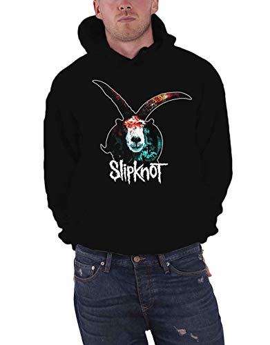 Slipknot Hoodie Graphic Goat Band Logo Official Mens Black Pullover XXXL