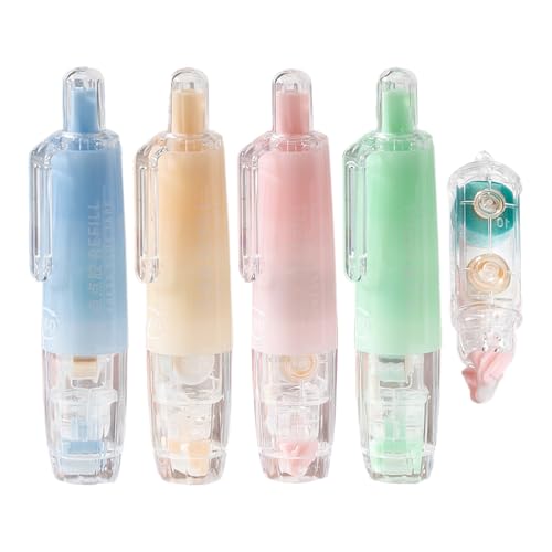 Penne Per Nastro Adesivo Doppia Faccia - 4 Pezzi Rullo Adesivo - Nastro Correttore Autoadesivo Rotante A 360 Gradi | Per Journaling Ufficio Scuola Casa Incarto Foto Progetti Album