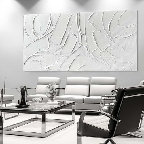 Xianshou Oil Painting Art Wall Decor Pictures For Living Room Big Wall Artwork White Painting 29"X 58 Inch Modern Abstract Wall Decor Bedroom Office Ready To Hang thumb #5