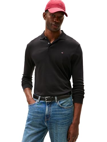 Polo de manga larga casual para hombre Tommy Hilfiger en corte regular con algodón líquido miniatura 1
