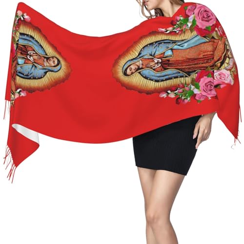 Virgin Mary Shawl Wrap for Women Virgen de Guadalupe Warm Blanket Scarf Gifts3