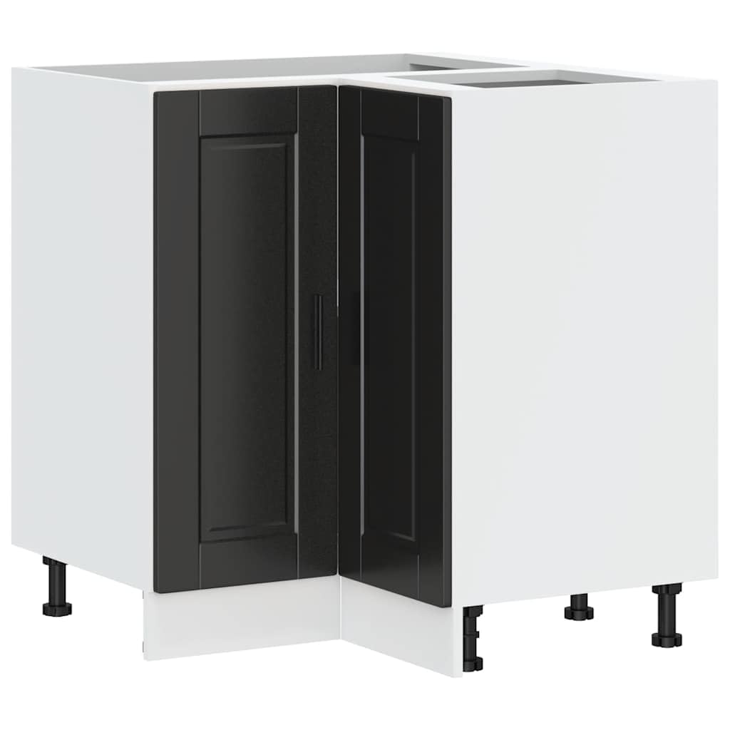 Vidaxl Kitchen Corner Base Cabinetâ Porto Black Engineered Wood 8721158423344