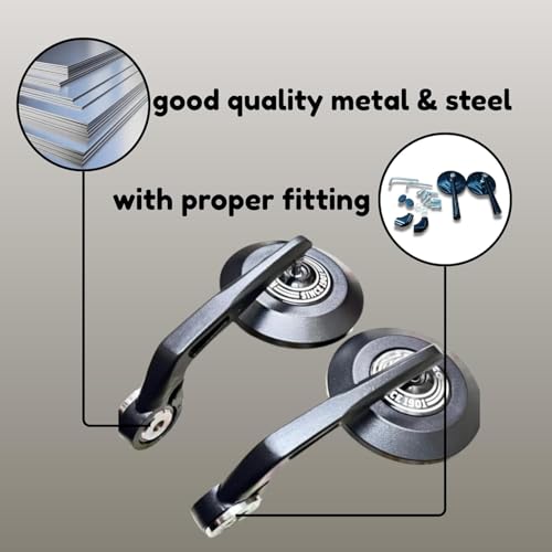 Image of Bike Handle Bar End Mirror compatible with Hunter, Meteor, Super 650, Shotgun, GT, Continental, Interceptor, Himalayan, Scram, Guerrilla
