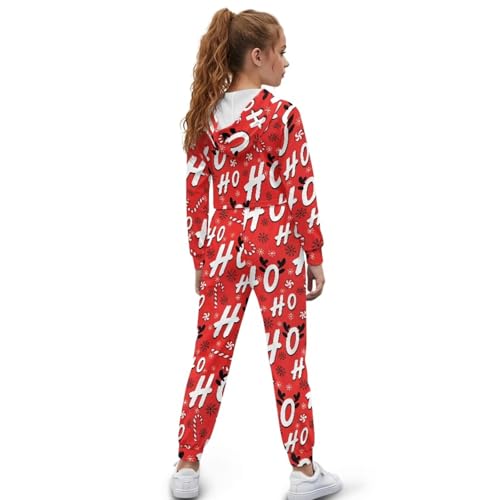 Girls 2 Piece Outfits Fashion Graphic Cropped Hoodies and Sweatpants Sets Workout Dancing Sweatsuits4